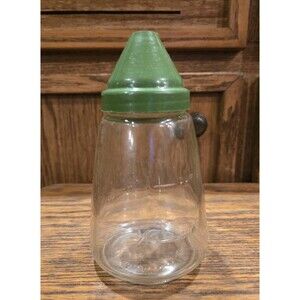 Vintage FEDERAL Housewares Avocado Green Sugar Shaker Dispenser 6" EUC